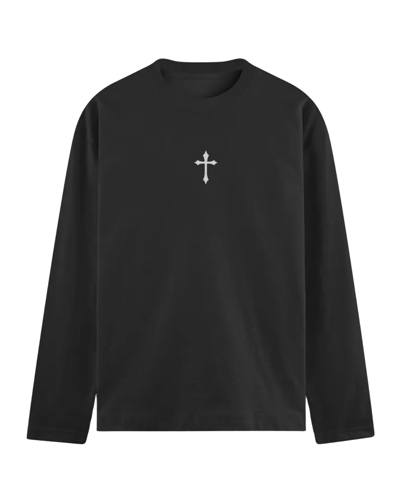 Cross Full Sleeve Tee (Black, S)